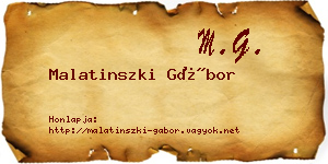 Malatinszki Gábor névjegykártya
