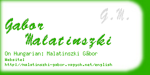 gabor malatinszki business card