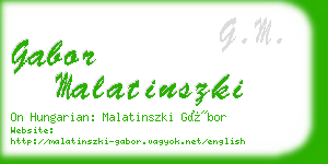 gabor malatinszki business card